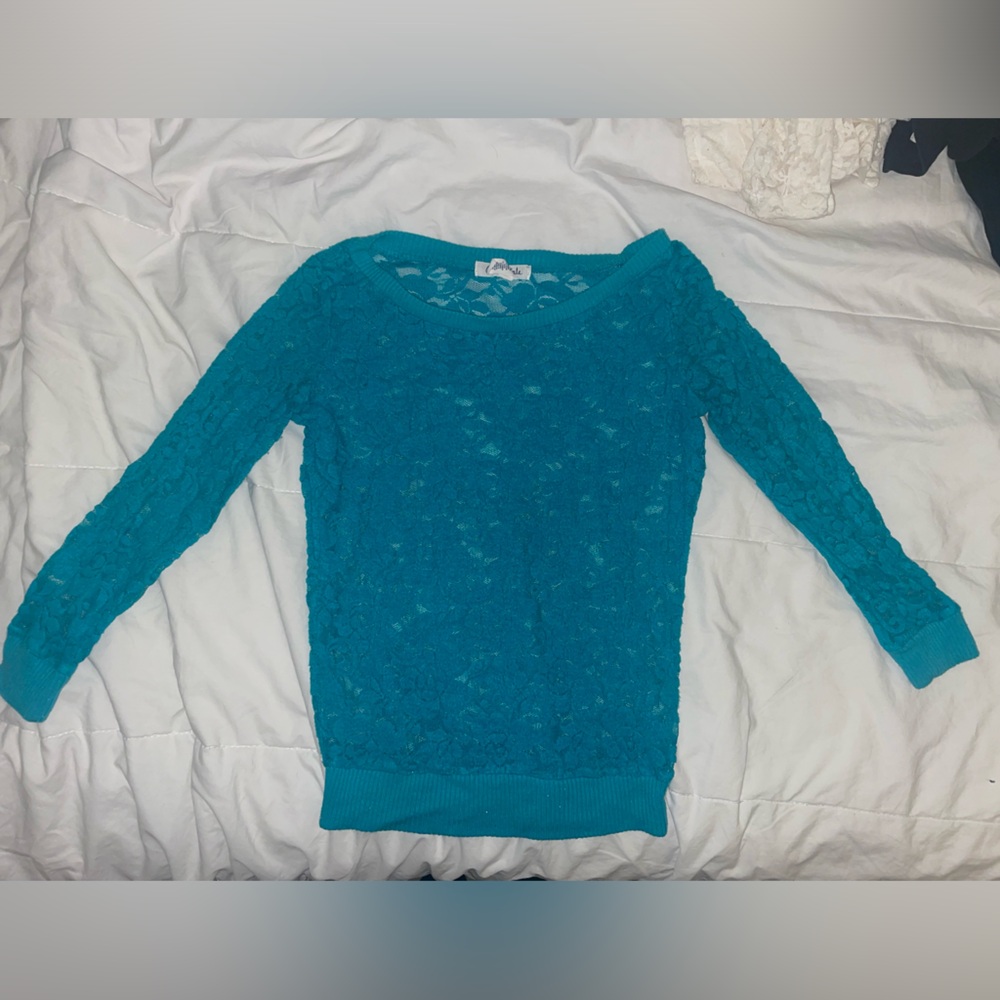Aeropostale Turquoise Lace Top